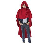 Mantello con cappuccio, mantello vintage con cappuccio, per costumi da donna per spettacoli sul palco, feste di vampiro, serate al fuoco di campo, cosplay stile, rosso, Se référer au