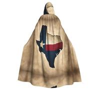 Mantello con cappuccio per adulti con bandiera del Texas, con stampa di una stella, mantello con cappuccio per Halloween, strega, strega, costume cosplay per uomo e donna