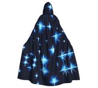 Mantello con cappuccio per adulti con motivo a stella blu dei cartoni animati per feste in costume di Halloween e altro ancora
