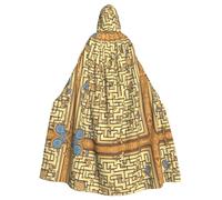 Mantello con cappuccio per adulti con motivo labirinto del tesoro per feste in maschera di Halloween e altro ancora