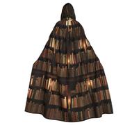 Mantello con cappuccio per adulti con stampa di libri da biblioteca per | Mantello di Halloween a lunghezza intera con cappuccio oversize, tessuto morbido adatto alla maggior parte degli adulti per