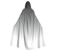 Mantello con cappuccio per adulti con stampa ombré da bianco a nero, mantello con cappuccio per Halloween, strega, mago, costumi cosplay per uomini e donne
