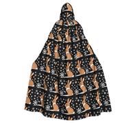 Mantello con cappuccio per adulti di Halloween con motivo a coniglio che osserva i fiocchi di neve, da indossare durante Halloween, giochi di ruolo