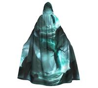 Mantello con cappuccio per adulti di Halloween con motivo "Albero antico nella tempesta", da indossare durante Halloween e giochi di ruolo