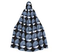 Mantello con cappuccio per adulti di Halloween WHJSSF Full Moon Night Print stampato Super Large Mantello con cappuccio con papillon