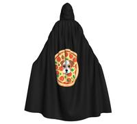 Mantello con cappuccio per adulti di Halloween WHJSSF Puppy on pizza stampato super large mantello con cappuccio con papillon