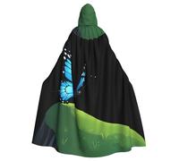 Mantello con cappuccio per adulti di Halloween YYHHAOFA Butterfly on the Hill Pattern Super Large con cappuccio mantello con papillon