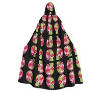 Mantello con cappuccio per adulti di Halloween YYHHAOFA Cute Cherry Drink Pattern Super Large Mantello con cappuccio con papillon