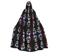 Mantello con cappuccio per adulti di Halloween YYHHAOFA Flag con teschio modello super grande mantello con cappuccio con papillon