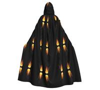 Mantello con cappuccio per adulti di Halloween YYHHAOFA Flame burning in the darkness modello super grande mantello con cappuccio con papillon
