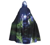 Mantello con cappuccio per adulti di Halloween YYHHAOFA Moonlight Jade Rabbit Pattern Super Large Mantello con cappuccio con papillon