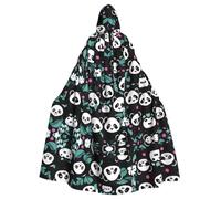 Mantello con cappuccio per adulti di Halloween YYHHAOFA Panda carino viso modello super grande mantello con cappuccio con papillon