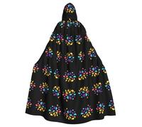 Mantello con cappuccio per adulti di Halloween YYHHAOFA petali colorati frammenti modello super grande mantello con cappuccio con papillon