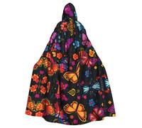 Mantello con cappuccio per adulti di Halloween YYHHAOFA Sugar Skulls Butterfly Pattern Super Large Mantello con cappuccio con papillon