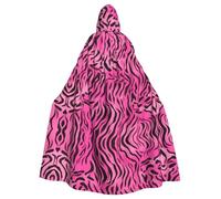 Mantello con cappuccio per adulti di Halloween YYHHAOFA zebra tigre leopardo rosa modello super grande mantello con cappuccio con papillon