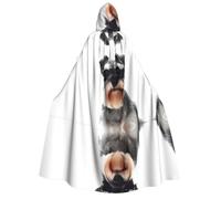 Mantello con cappuccio per adulti, mantello per Halloween, cosplay | Schnauzer ben educato Comodo mantello con cappuccio con cravatta per Halloween gioco di ruolo Stage Masquerade