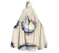 Mantello con cappuccio per adulti, mantello per Halloween, cosplay | Simpatico piccolo cigno comodo mantello con cappuccio con cravatta per Halloween gioco di ruolo Stage Masquerade