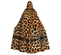 Mantello con cappuccio per adulti, mantello per Halloween, cosplay | Strisce su leopardi comodo mantello con cappuccio con cravatta per Halloween gioco di ruolo Stage Masquerade