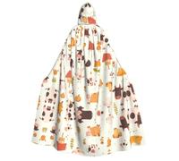 Mantello con cappuccio per adulti, mantello per Halloween, cosplay | Un branco di mucche comodo mantello con cappuccio con cravatta per Halloween gioco di ruolo Stage Masquerade