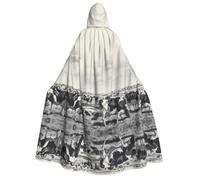 Mantello con cappuccio per adulti, mantello per Halloween, cosplay | Un branco di mucche da latte comodo mantello con cappuccio con cravatta per Halloween gioco di ruolo Stage Masquerade