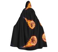 Mantello con cappuccio per adulti, motivo basket on fire, costume cosplay a tema mago, perfetto per Halloween, Pasqua e feste di carnevale