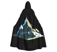 Mantello con cappuccio per adulti, per Halloween, WHJSSF Le Alpi torreggianti, con stampa, mantello con cappuccio super grande con papillon