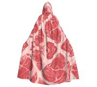 Mantello con cappuccio per costume da carne rossa per uomini e donne, festa di Halloween e cosplay