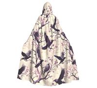 Mantello con cappuccio per Halloween a tema corvo nella giungla, per donne e uomini, costumi da cosplay per feste di Natale