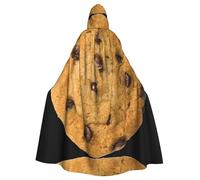 Mantello con cappuccio per Halloween con stampa biscotti cioccolato vampiro (140 cm di lunghezza), comodo grande cappuccio ideale per cosplay