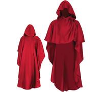 Mantello con cappuccio per Halloween, da cavaliere e monaco, stile medievale, vintage, alla moda, per giochi di ruolo, costumi di Halloween, feste in maschera