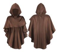 Mantello con cappuccio per Halloween, monaco medievale a punta, mantello da mago terroristico, moda misteriosa chiesa, costume per Halloween