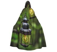 Mantello con cappuccio per Halloween, unisex, per adulti, con stampa di lucciole e lanterne, per feste, carnevale, mostre di fumetti