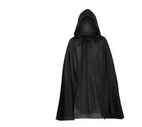 Mantello con cappuccio reversibile for bambini e adulti, costumi cosplay di Halloween per Feste in Famiglia(Black,140cm)