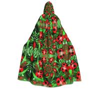 Mantello con cappuccio rosso con stampa coccinella per Halloween, per feste, carnevale, mostre di fumetti, feste in maschera, unisex adulto
