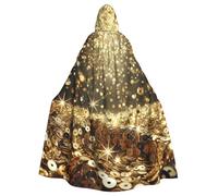 Mantello con cappuccio scintillante con paillettes dorate Accessori per costumi di Halloween per adulti Costumi da festa cosplay