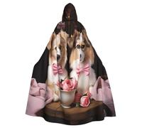 Mantello con cappuccio stampato romantico per coppia di cani, per adulti con cappuccio, mantello per uomini e donne, mantello con cappuccio per Halloween, feste di Natale, costumi cosplay