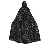Mantello con cappuccio unisex con stampa astratta della scienza chimica medievale vichinga per cosplay di Halloween, feste di Natale