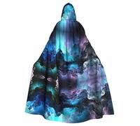 Mantello con cappuccio unisex per adulti, con grafica 3D, universo, spazio, per cosplay, feste ed eventi a tema