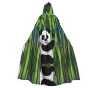 Mantello con cappuccio, unisex, per adulti, con stampa di panda curioso, per cosplay, feste ed eventi a tema