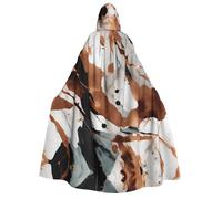 Mantello con cappuccio, unisex, per adulti, motivo marmo, con schegge di rame, per feste, carnevale, mostre di fumetti