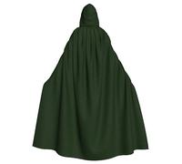 Mantello con cappuccio unisex per Halloween, motivo floreale verde cacciatore, stampa completa, per cosplay, feste ed eventi a tema