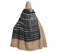 Mantello con cappuccio unisex per Halloween, stampa completa, per cosplay, feste ed eventi a tema