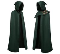 Mantello con Cappuccio Unisex Tinta Unita Multi Size Halloween Velluto Strega Mago Principe Mantello Gotico Steampunk Performance Abbigliamento