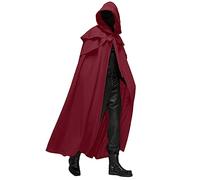 Mantello Con Cappuccio Uomo Offerta, Nuovo Lungo Mantelli Uomo con Volant, Hobbit Medievale Poncho con Coulisse, Rinascimentale Robe Halloween Costume Vampiro Capo in Tinta Unita Abiti da Performance