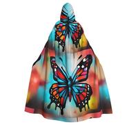 Mantello con cappuccio WHJSSF Graffiti farfalla stampato super grande mantello con cappuccio con papillon