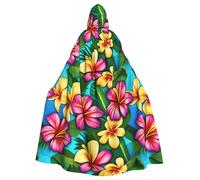 Mantello con cappuccio WHJSSF hawaiano colorato fiore stampato super grande mantello con cappuccio con papillon