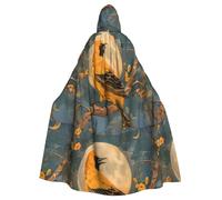 Mantello con cappuccio WHJSSF Little oriole under the moonlight stampato super grande mantello con cappuccio con papillon