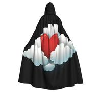 Mantello con cappuccio WHJSSF Love in the white clouds stampato super grande mantello con cappuccio con papillon