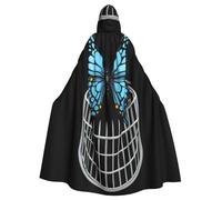 Mantello con cappuccio WHJSSF The Imprisoned Butterfly stampato super grande mantello con cappuccio con papillon