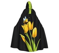 Mantello con cappuccio YYHHAOFA Bee su tulipano modello super grande mantello con cappuccio con papillon